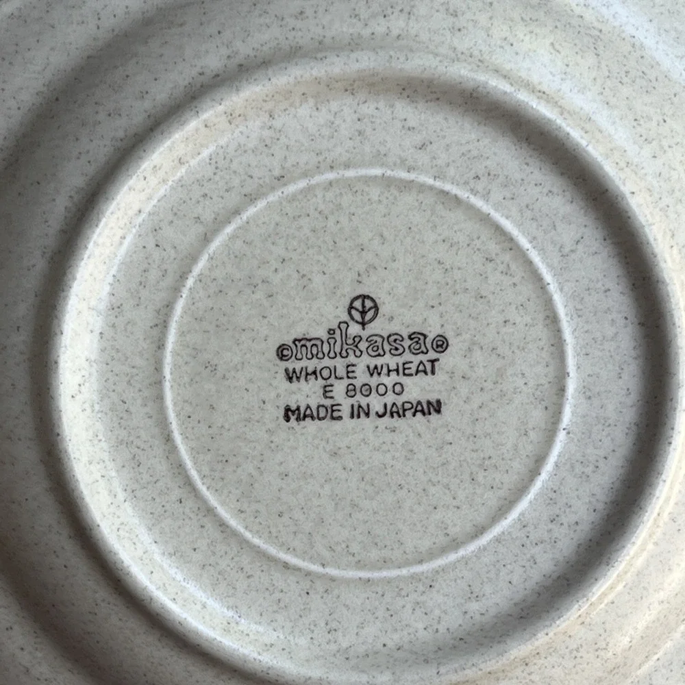 VTG Mikasa Whole Wheat E8000 Saucers Set of 4 Japan Stoneware EUC Unused
